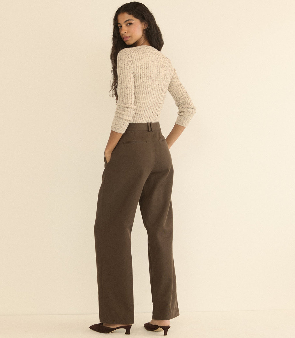 DANAE RIB CARDIGAN -- SABBIA MELANGE