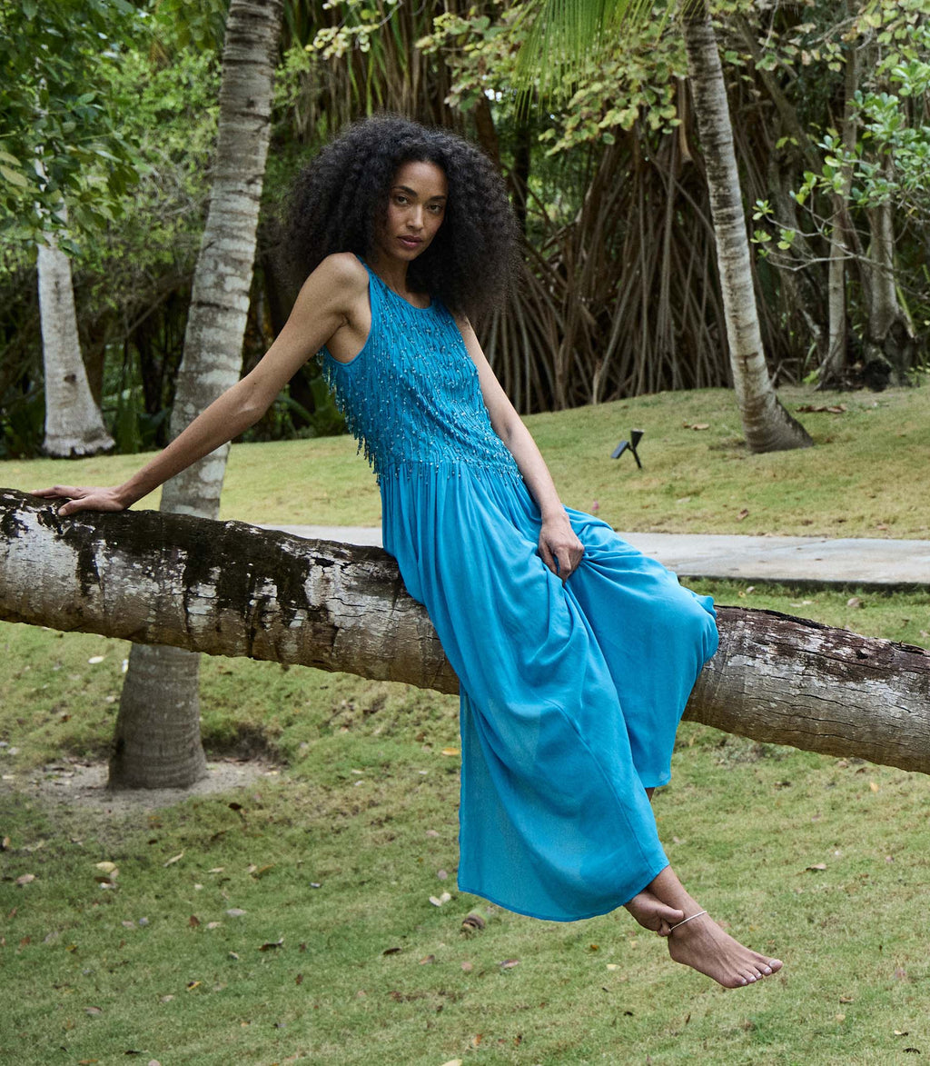 DONYALE DRESS -- BLUE GROTTO