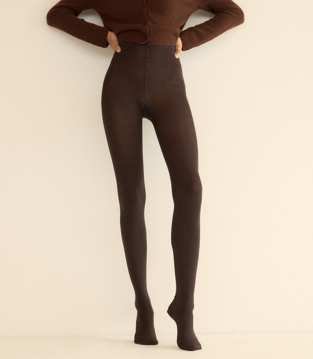 WOLFORD MERINO TIGHTS -- SOFT CACAO